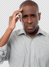 Middle aged man having headache