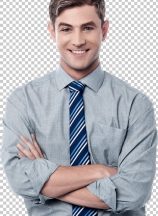 Smiling crossed arms corporate executive