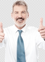 Senior man showing double thumbs up