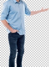 Young man welcoming guests