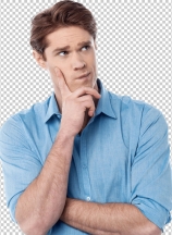 Young man thinking something