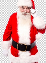 Santa Claus adjusting his spectacles