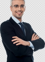Smiling senior businessman with arms crossed