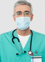 Male doctor with face mask