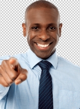 Man pointing a finger towards you
