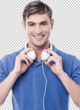 Handsome young man with earphones