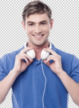 Handsome young man with earphones