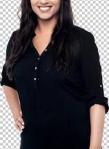 Young woman in studio looking at camera