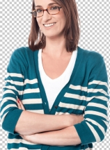 Smiling middle aged woman with folded arms
