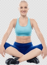 Athletic woman sitting and resting