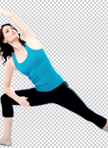 Young woman exercise over white background